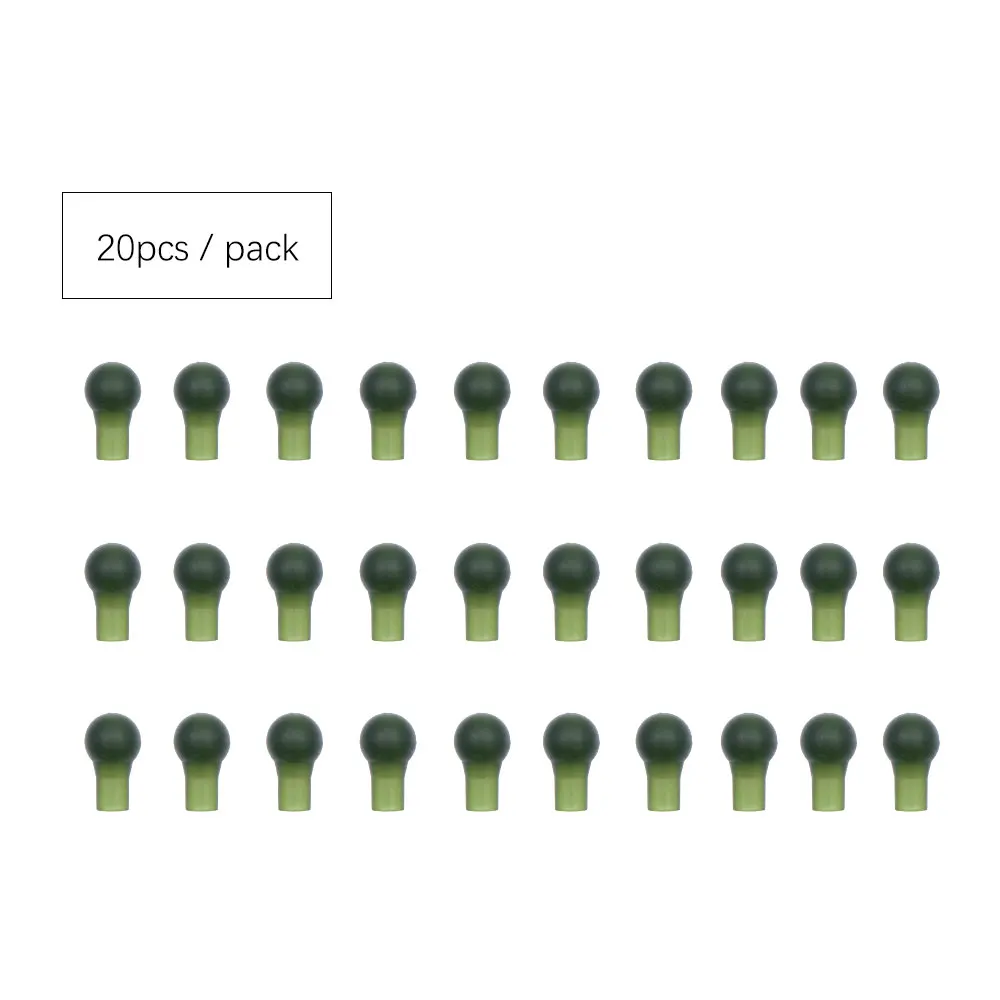 20 قطعة اكسسوارات صيد سمك الشبوط تلاعب الشعر المفاجئة يدور موصل عازلة Chod الخرز المطاط مكافحة تشابك كم لصيد سمك الشبوط