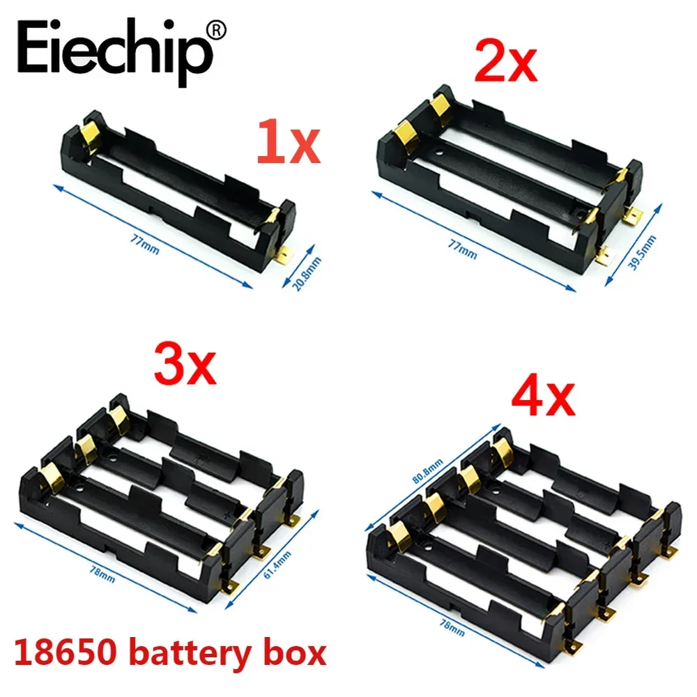 1x2x3x4x SMT 18650 Series Battery Holder Box Container Power Bank Storage Box With Bronze Pins SMT SMD Battery Box