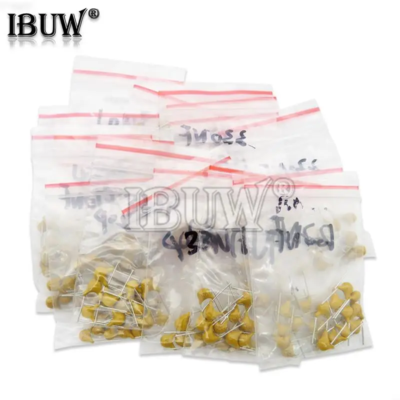 18ValuesX10PCS=180PCS Mono Monolithic Capacitors ,Monolithic Ceramic Capacitor Assortment Kit 20PF-105(1UF) 50V