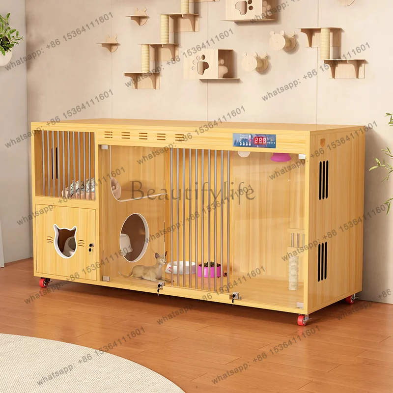 Solid wood cat nest constant temperature three-layer luxury pet display breeding cat house