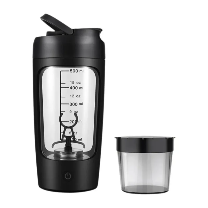 

Drinkware Automatic Electric Mixing Cup Rechargeable with Powder Box Stirring Cup Plastic Scaled Blend Cup Sports