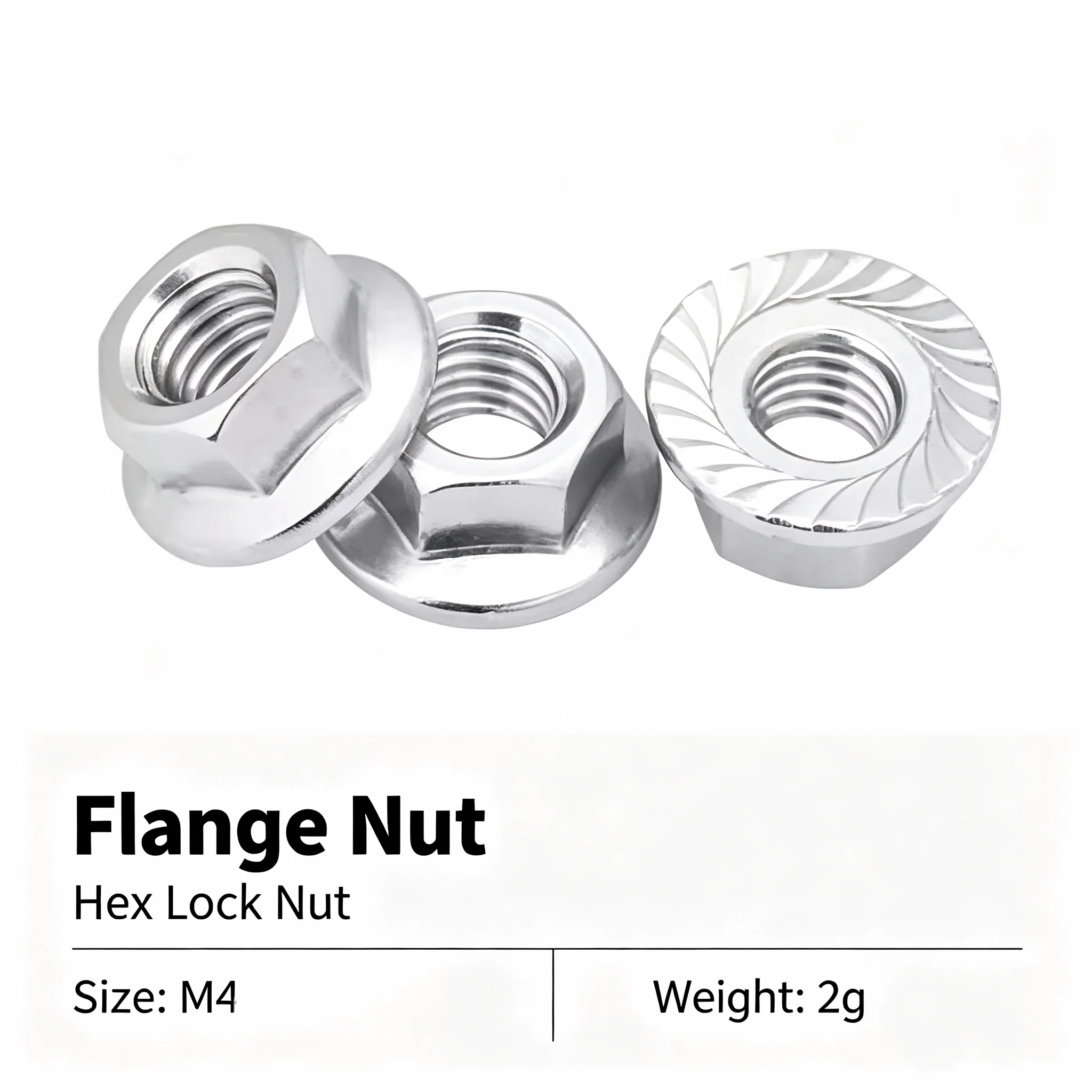 Aluminum Alloy Flange Lock Nut M4 Anti-Loosening Serrated Nut for 1/10 RC Crawler Car Wheel Hub Fixing – Upgraded Hop-Up Parts