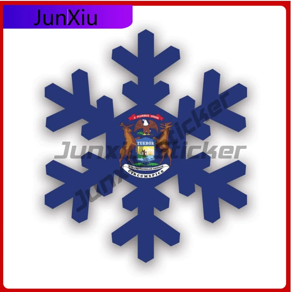 

Michigan Snowflake Sticker Waterproof Fade Resistant Funny For Bumper Laptop Motorcycle Removable Easy To Remove Decal Rear