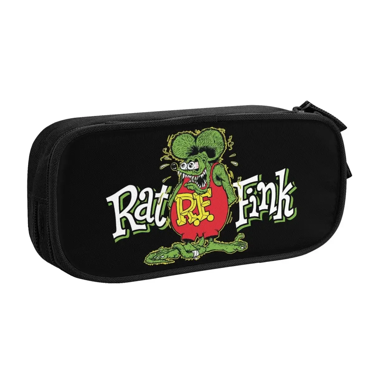 Trousse à crayons dessin animé Rat Fink pour filles et garçons, sac à stylos de grande capacité, boîte de papeterie