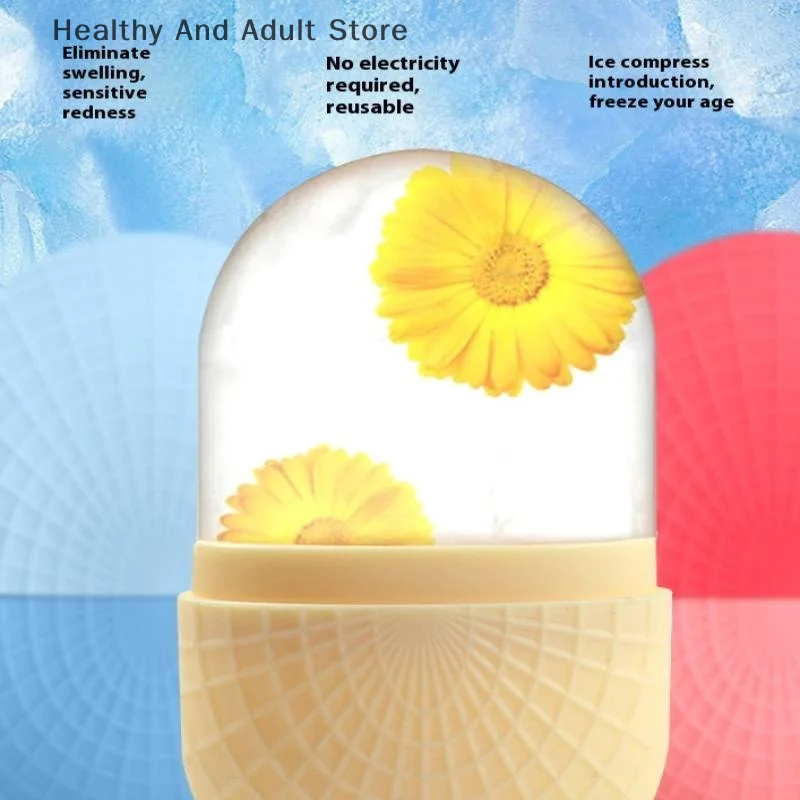 Eisroller für Gesicht und Augen, Silikon-Eisform-Massagegerät, kühlende und straffende Gesichtshaut, Eisroller, auslaufsicher, wiederverwendbar