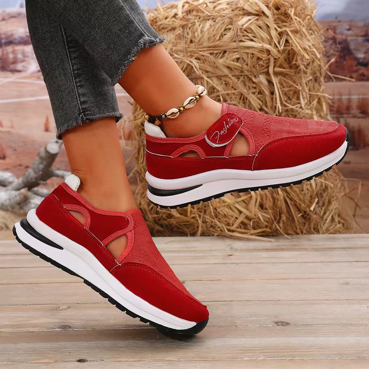 Zapatos informales para mujer, zapatos deportivos transpirables para primavera y otoño, zapatillas de plataforma a la moda para exteriores, zapatos informales cómodos para mujer