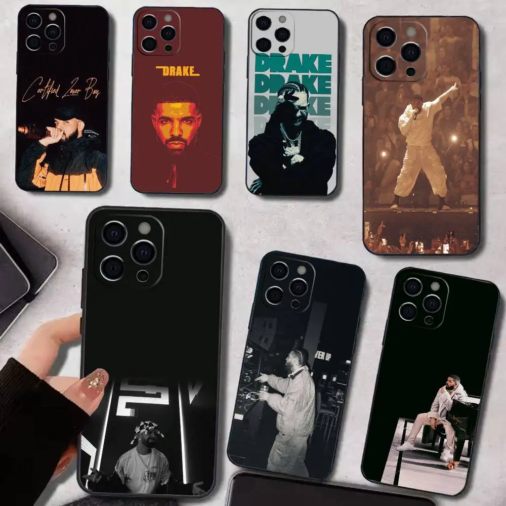 1 шт. чехол для телефона D-Drake Rapper для iPhone 17,16,15,14,13,12,11 Plus, Pro Max, мягкий силиконовый черный чехол