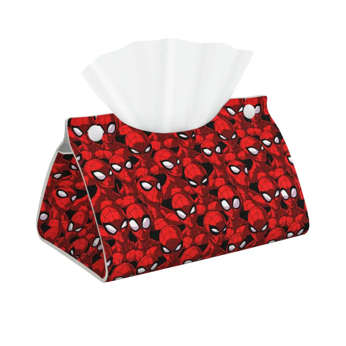 Custom Spiders Facial Tissue Box Cover Rectangular Spider Man PU Leather Tissue Box Holder for Car Office