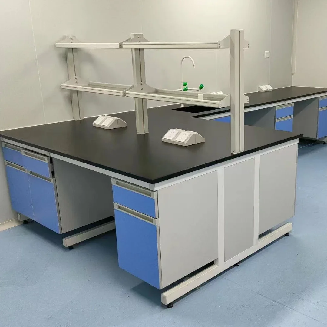 #Laboratory Table Microbiology Clean Bench With Chemical Resistant Sink Bench Centre Table