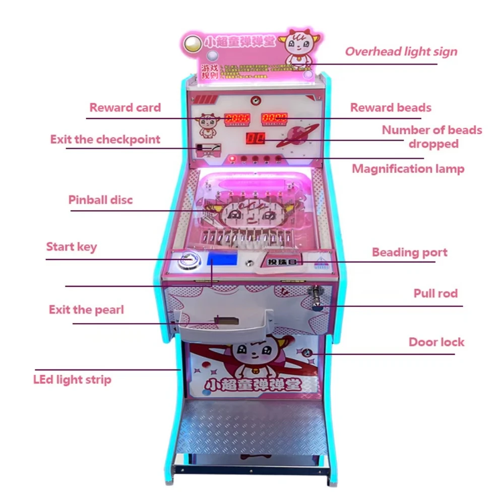 1pcsOne-stop Arcade Customized Cartoon Animal Series Electric Coin-Operated Mechanical Children's Pinball Pachinko Game Machine