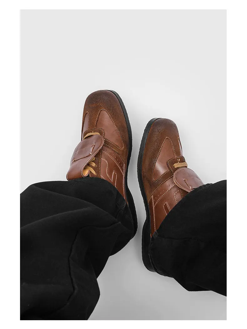 Plus Size 38-46 Handmade Leather Shoes Men Handmade Shoe Casual Loafers Soft Breathable Flats Shoes Men's Moccasins for Driving