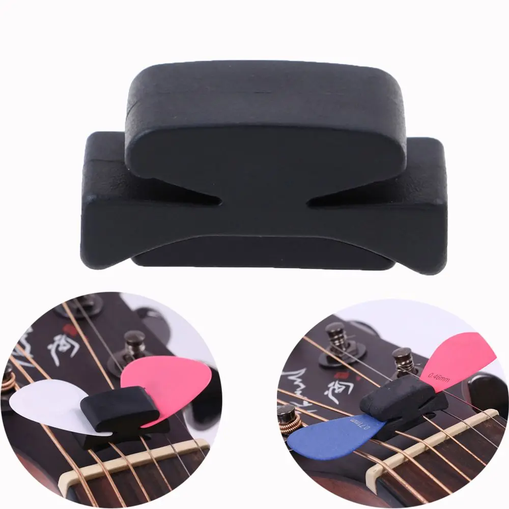 

1Pc Headstock Guitar Bass Rubber Guitar Accessories Guitar Picks Holder Clip String holder