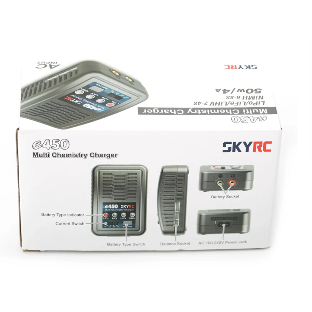 Deligreen SKYRC e450 Multi Chemistry Balance Charger 2S 3S 4SLiPo LiFe LiHV 6S to 8S NiMH Battery Balance Charger AC 110V-240V