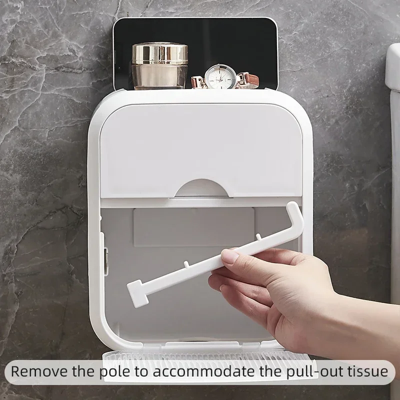 1 tissue dispenser, wall mounted tissue holder, toilet tissue box, waterproof storage rack, suitable for toilets and bathrooms