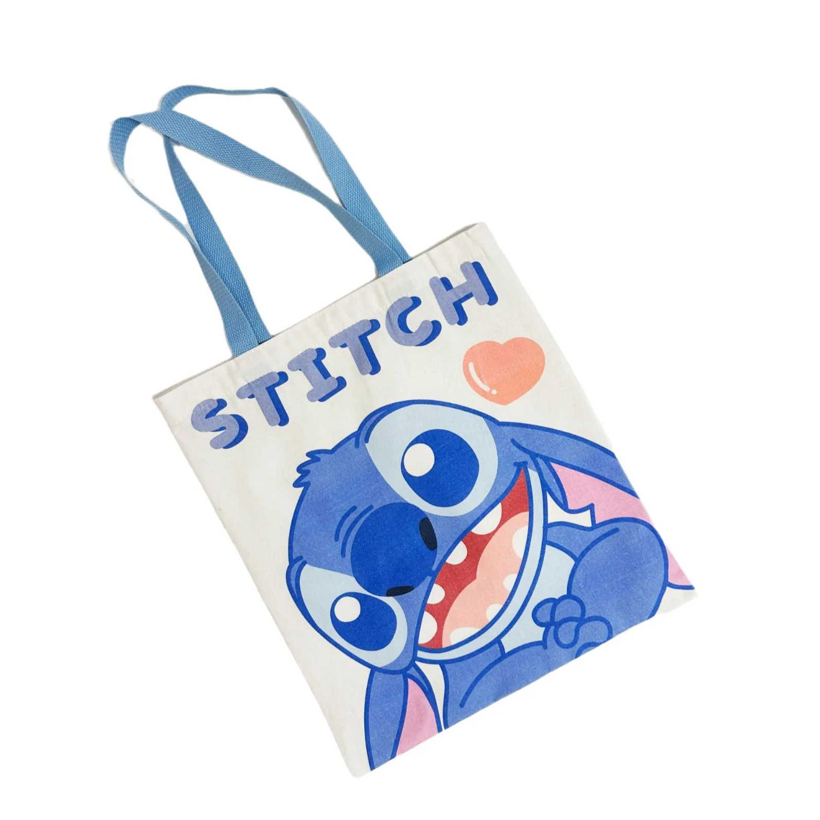 Disney Stitch Canvas Bag Large capacity cute cartoon crossbody bag student shoulder bag tote