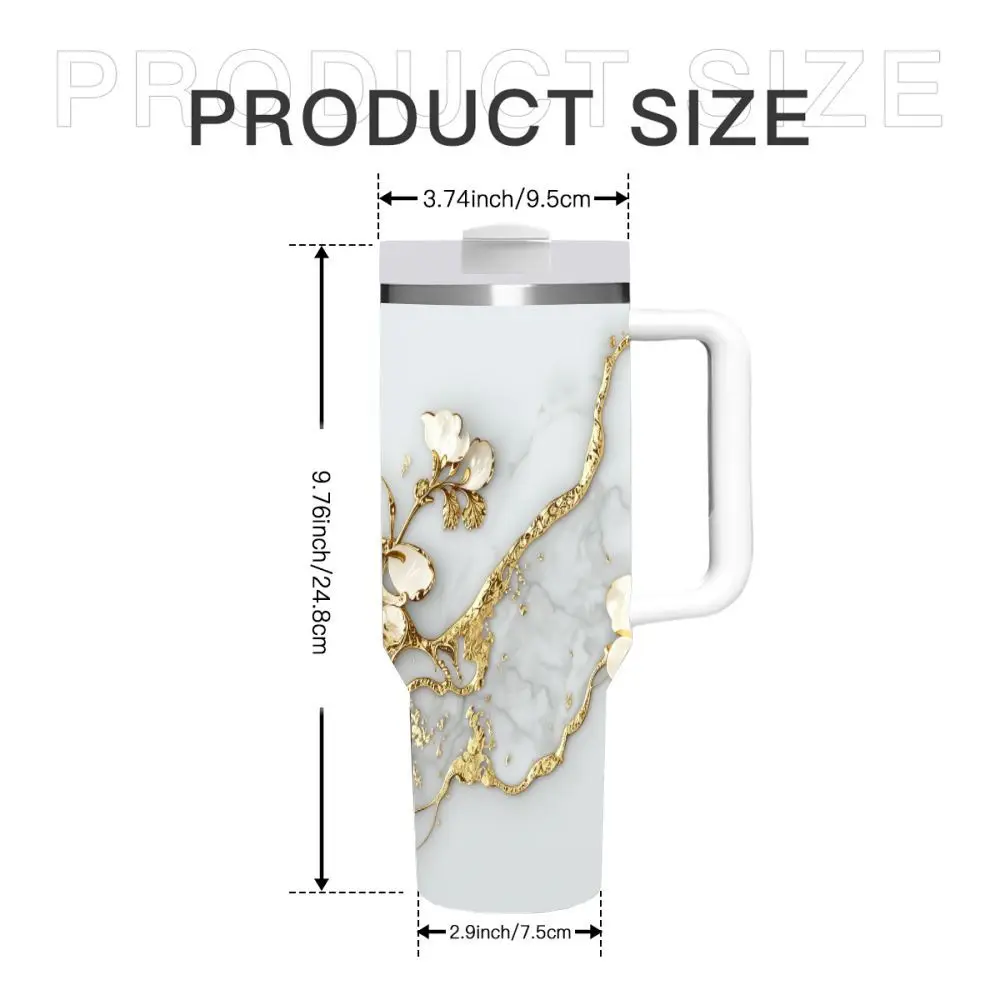 40Oz Insulated Tumbler with Handle And Straw, Multi-Color Options Stainless Steel Travel Mug, Leak-Proof Transparent Lid, Double-Wall Vacuum Insulated for Hot And Cold Drinks, Perfect for Indoor, Outdoor, Office, And Car Use, Ideal Gift Choice for