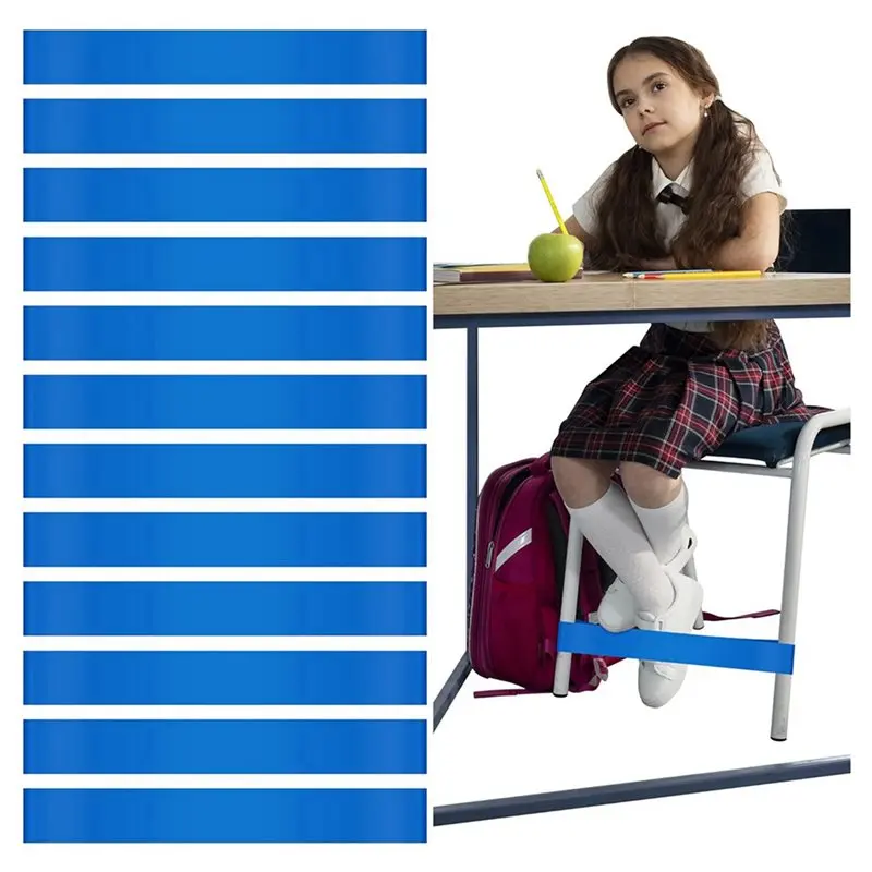 X18A-48 Pcs Chair Bands For Kids With Fidgety Feet For Chairs ADHD Tools Flexible Seating For Classroom Elementary(Blue)