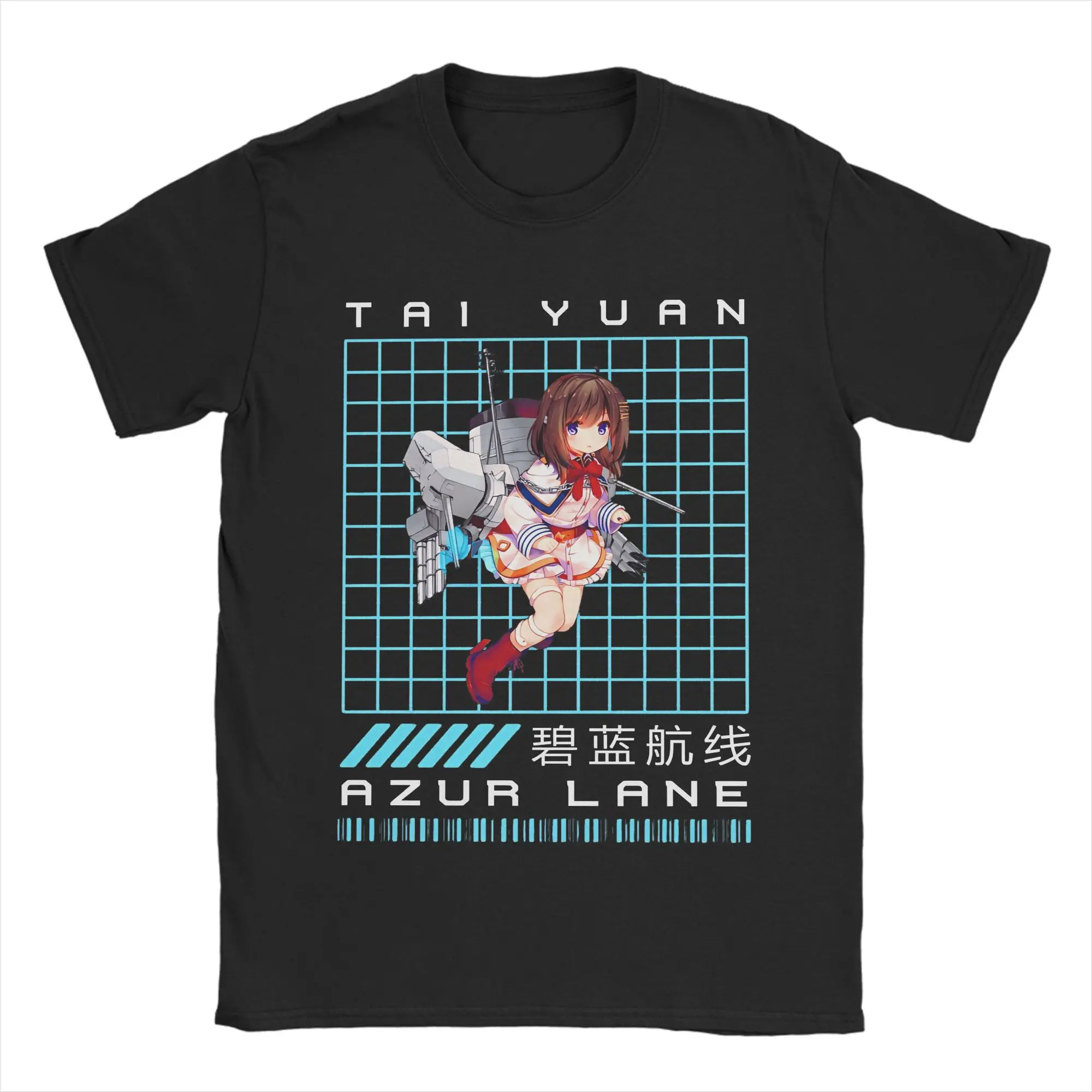 تي شيرت رجالي من Azur Lane Game تي شيرت تاي يوان ملابس قطنية فكاهة بأكمام قصيرة ورقبة مستديرة تي شيرت مطبوع تي شيرت