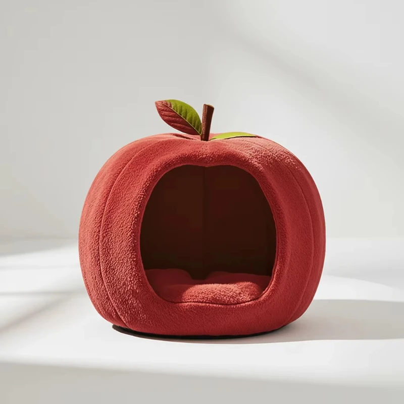 

Домик для кошек в форме яблока, высококачественная лежанка-диван для котят, теплая, съемная, моющаяся, с возможностью индивидуальной настройки.