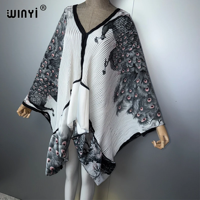 WINYI Summer Africa Pleated Elastic fashion dress Women boho robe luxury party dress holiday beach wear evening dress abaya 4