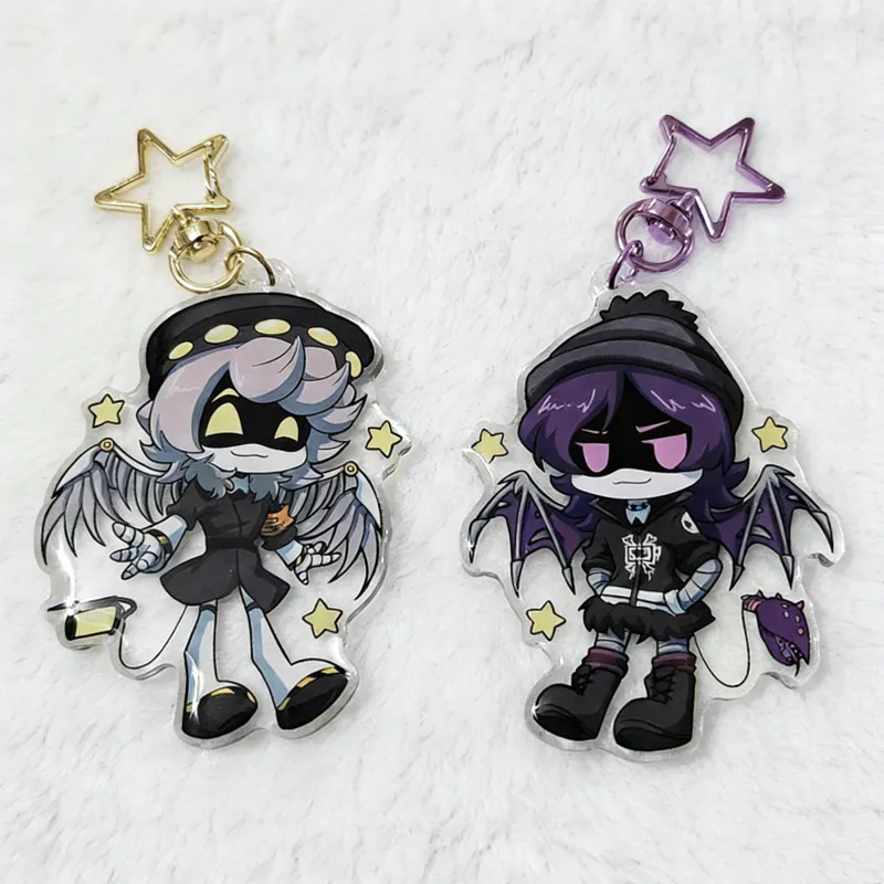Chaveiro de Acrílico de Personagens de Jogos de Desenho Animado Fofos: Murder Drones N e Uzi Chibi