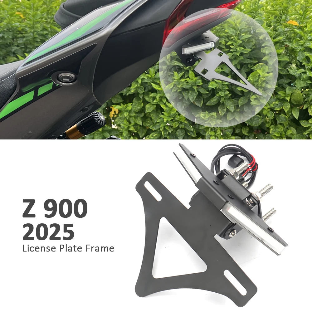 

Motorcycle License Plate Holder Bracket For Kawasaki Z900 z900 Z 900 2025 Rear Tail Frame Fender with Turn Signal