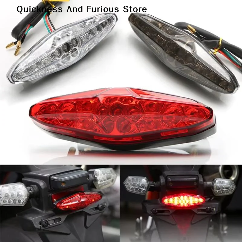 1Pcs License Plate Rear Taillight Universal 12V Motorcycle Brake Stop Tail Lights Motor Equipments Motorcycle Lamp Accessories