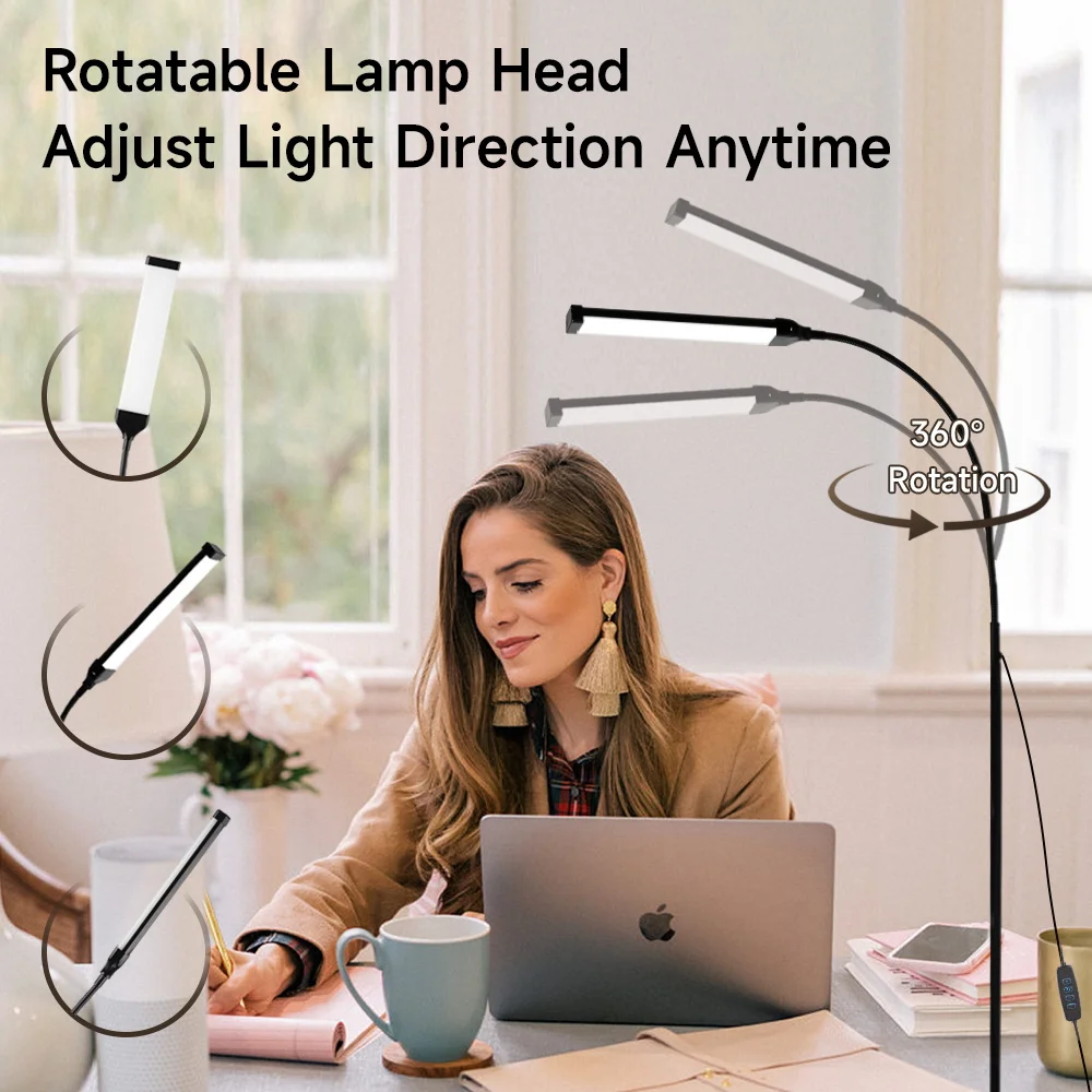 

LED Floor Lamp Reading Light Minimalist with RGB Color Change USB Indoor Smart Lamp DIY Mouldable Plastic Shade
