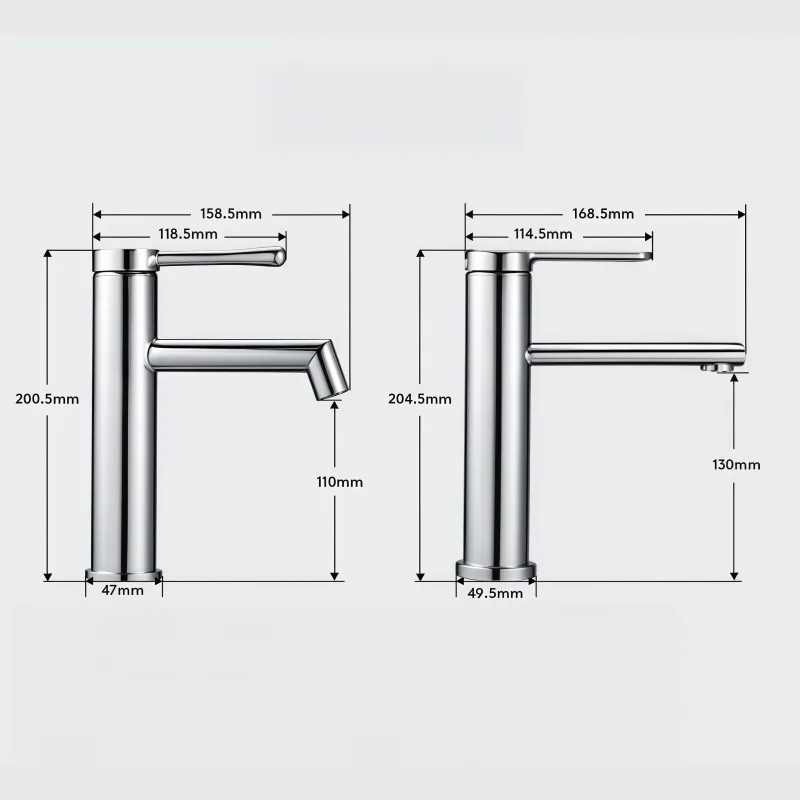 304 Stainless Steel Basin Faucet, Hot and Cold Dual-use, Household Wash Basin Faucet, Extended Faucet for Washstand