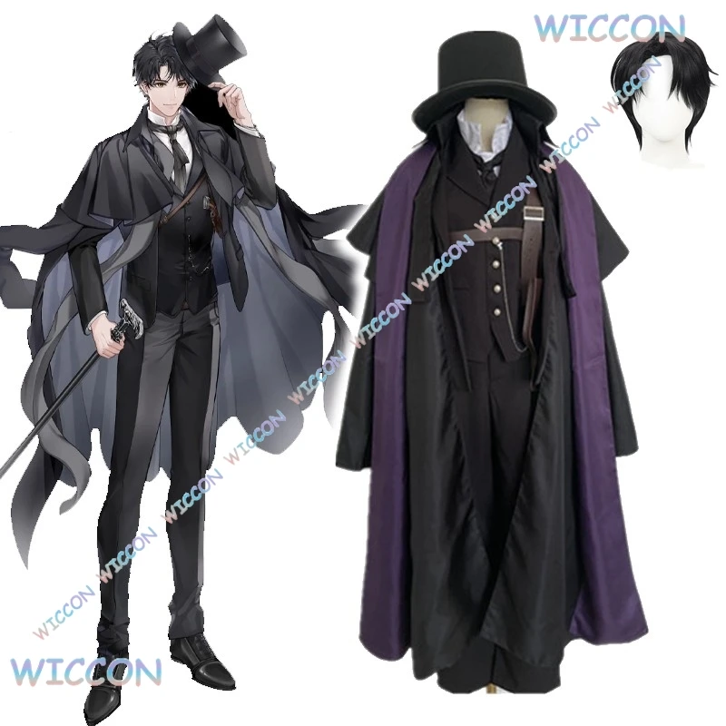 [HEMERA] Anime Klein Moretti Señor de los misterios Cosplay Mr. Fool traje negro conjunto completo ropa Halloween nuevo juego de rol hombres mujeres capa