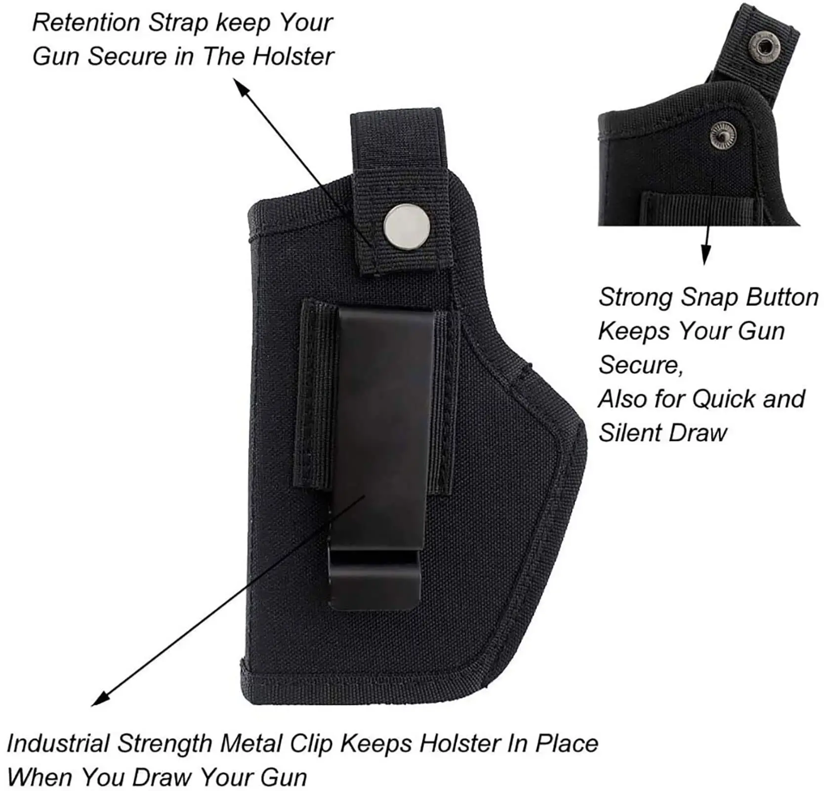 Concealed Carry Holster Metal Clip IWB OWB Holster Airsoft Pistol Handguns Holster on the Wais for Right Left Hand Draw