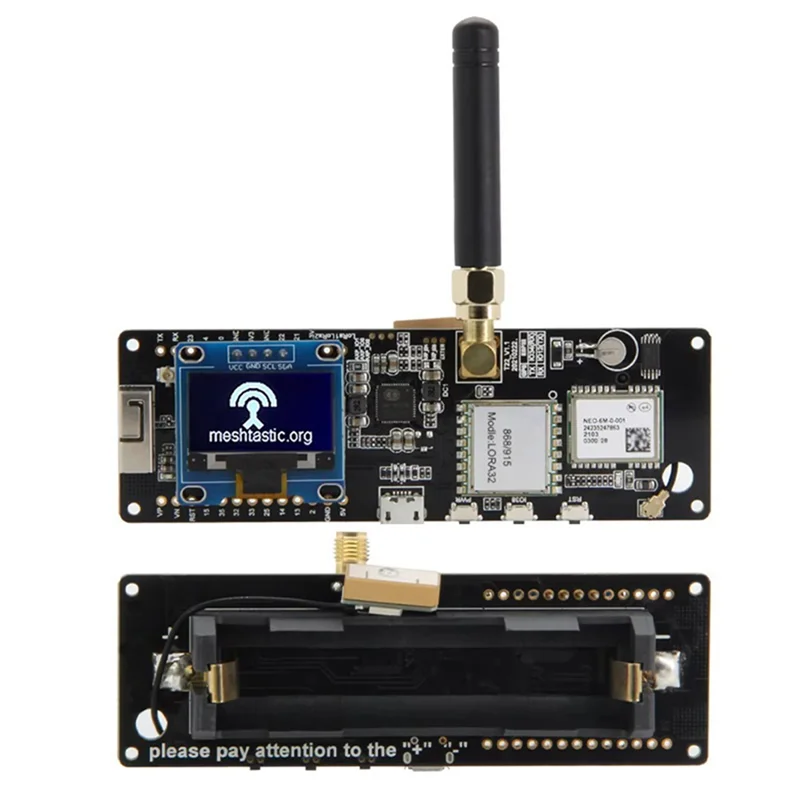 TTGO Meshtastic T-V1.2 ESP32 Lora GPS開発ボード 915Mhz OLEDディスプレイ搭載 LILYGO対応 (高品質)