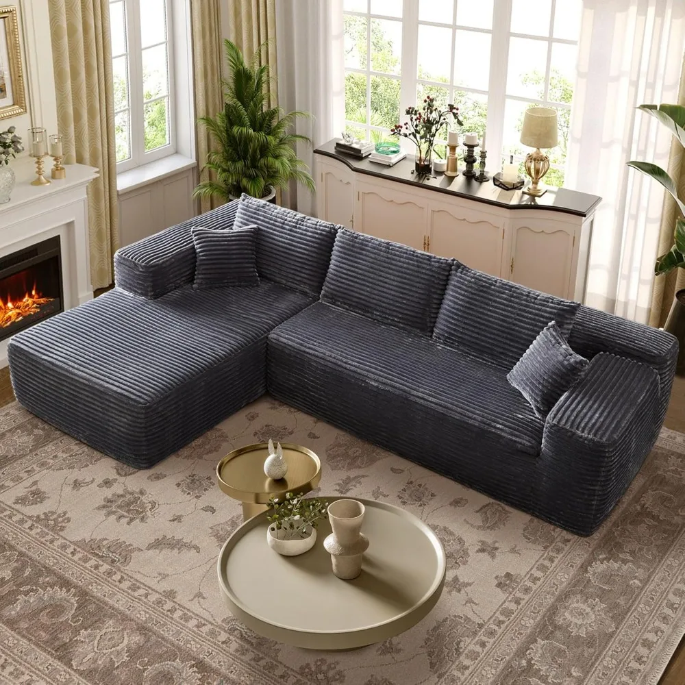 

Modular Sectional Sofa,Plush Corduroy,for Living Room,Free Combination Deep Seat Corner Couch,Upholstered Cloud Couch