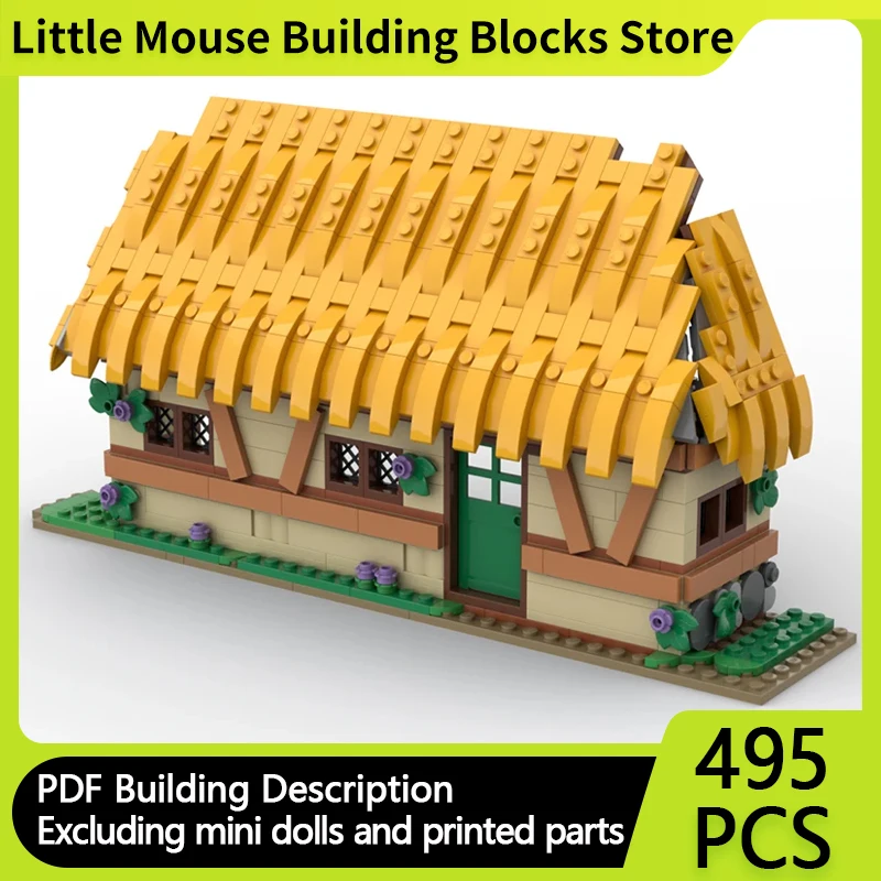 Medieval Street View Model MOC Building Bricks Cottage Enclosure Modular Technology Gifts Holiday Assemble Children Toys Suit