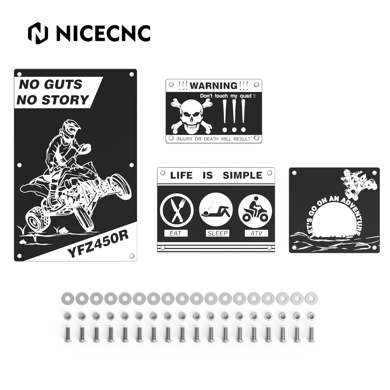 

NICECNC for Yamaha YFZ450R Fender Warning Tags ATV YFZ450 2009 2013 YFZ450X 2010-2011