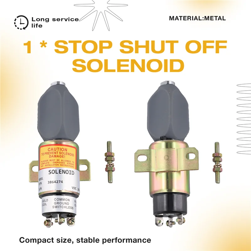24V Fuel Cut-Off Stop Solenoid Valve For Caterpillar For Mitsubishi 3864274 1751-2467UIBIS5A SA-3766T-24 ME441329