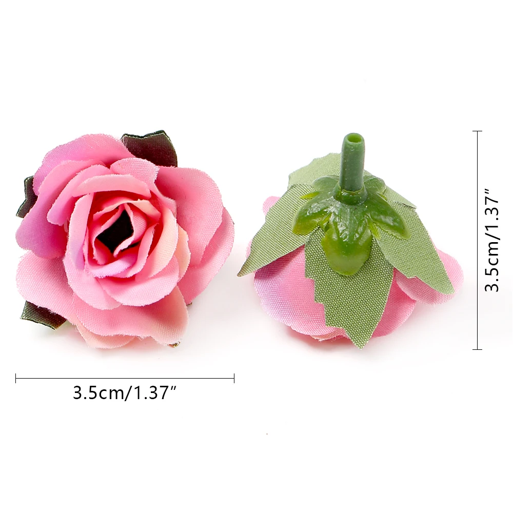 10/20/50Pcs Rose Artificial Flowers 3.5cm Fake Flowers for Home Decor Garden Wedding Decoration Wreath Garlands Gift Accessories