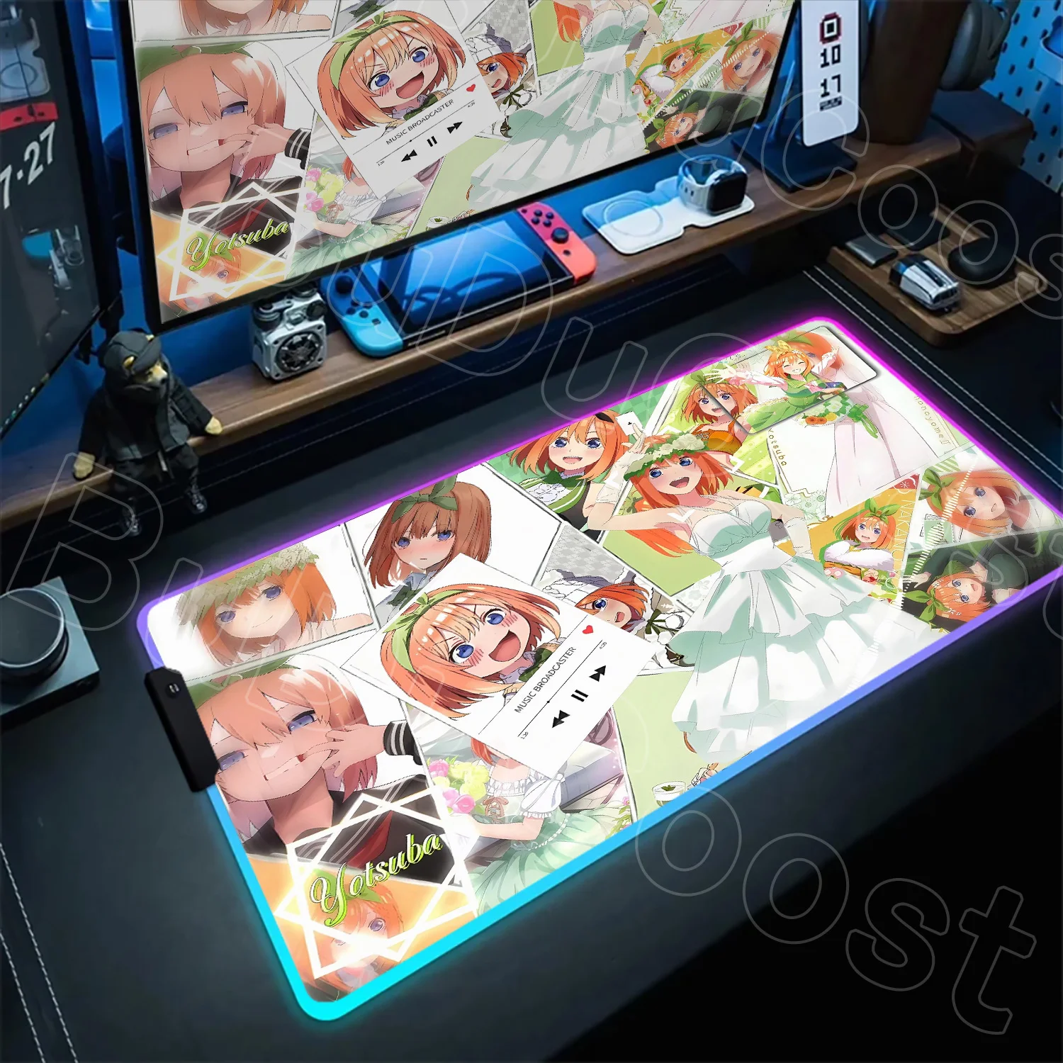 The Quintessential Quintuplets Anime RGB Mouse Pad Kawaii Girl Gaming Mause Mat Game Accessories XXL Mousepad Pc Desk Mat Carpet