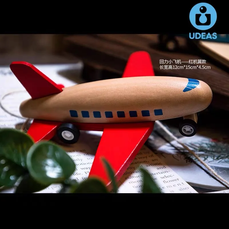 Avión de juguete de madera ecológico para niños, Mini avión bonito, vehículo educativo para niños pequeños, Juguetes para bebés