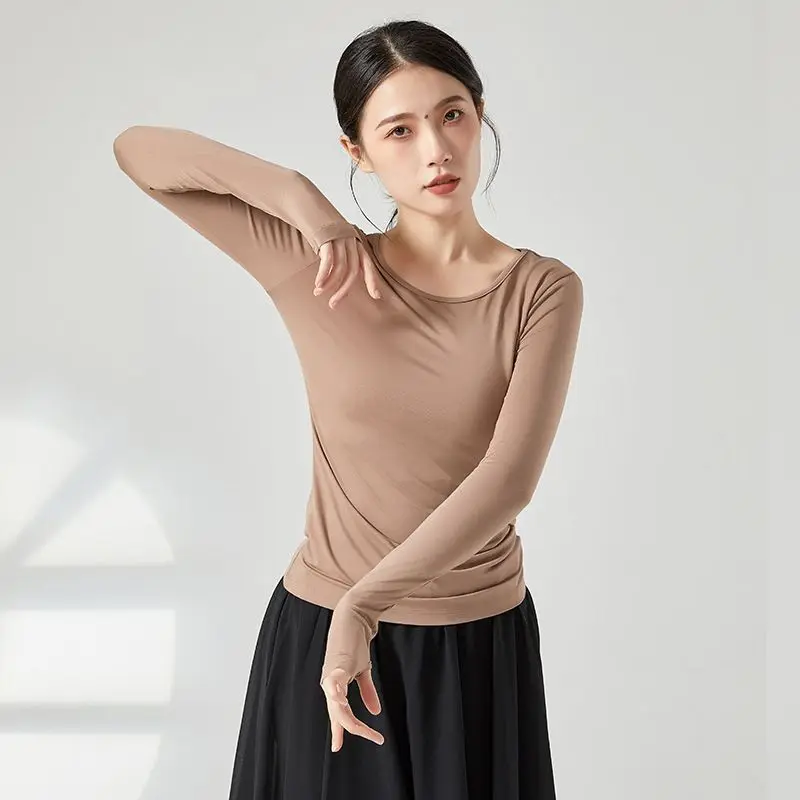 Trajes de danza moderna, ropa de entrenamiento de danza suelta para adultos, ropa de entrenamiento de Yoga superior para mujeres