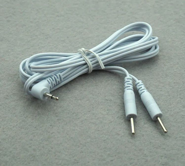 Cable de estimulación eléctrica para adultos, anillo de pene, tapón Anal, accesorio de juguetes sexuales, Electro Shock, 2 pines