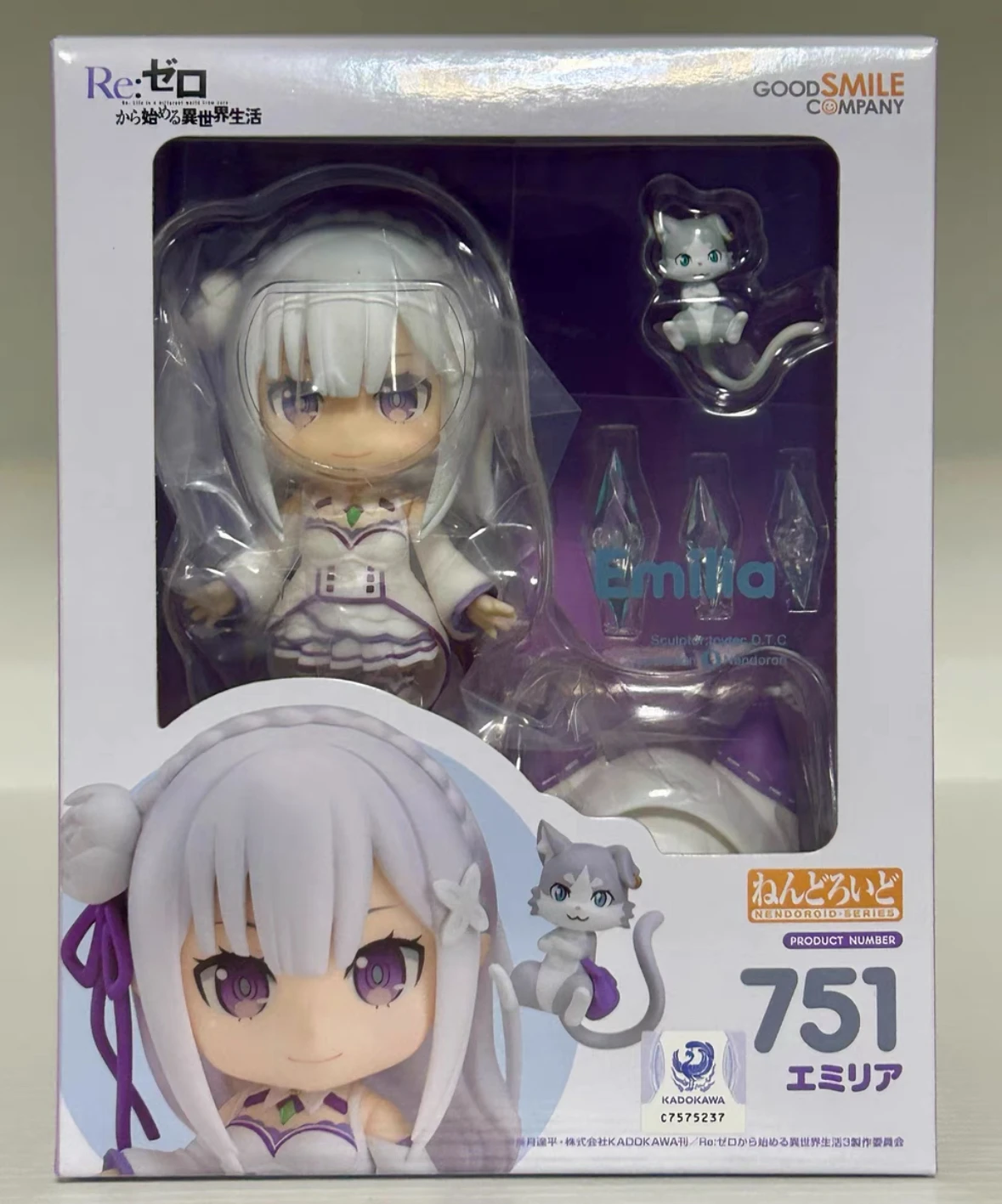 Original en existencia GSC Nendoroid # 751 Re: ZERO - Inicio de la vida en otro mundo Emilia Figuras Modelo Juguete Colección de regalos Adorno