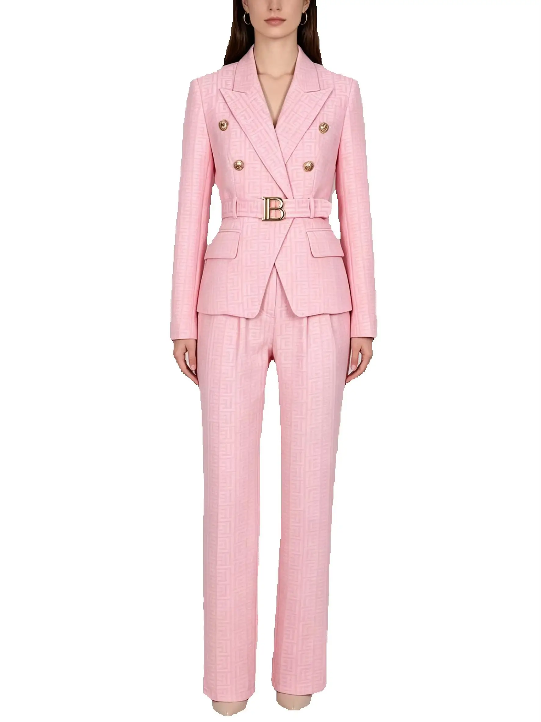 

2022 Autumn And Winter New End Fashion Commuter Women's Suits High-quality Jacquard Fabric Professional Temperament Suits S-XXXL