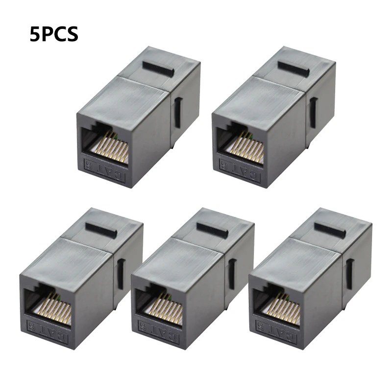 5個cat6ストレートネットワークモジュールrj45コネクタ情報コンピューターカプラーケーブルアダプターetique ystone Jack