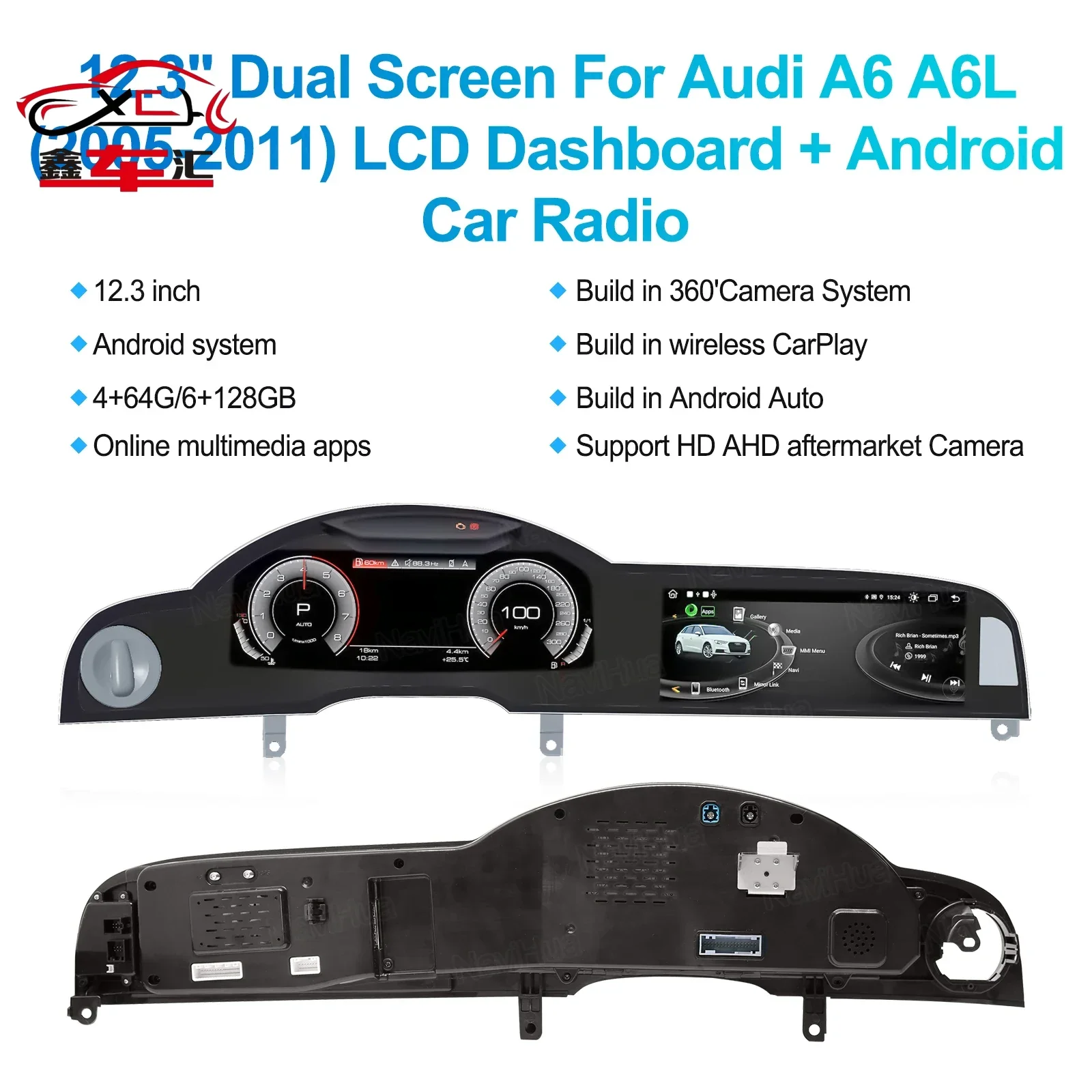 

For Audi A6 A6L C6 4F 2005 - 2011 Car LCD Dashboard Digital Cluster Virtual Cockpit Android Car Radio Wireless Carplay Autoradio