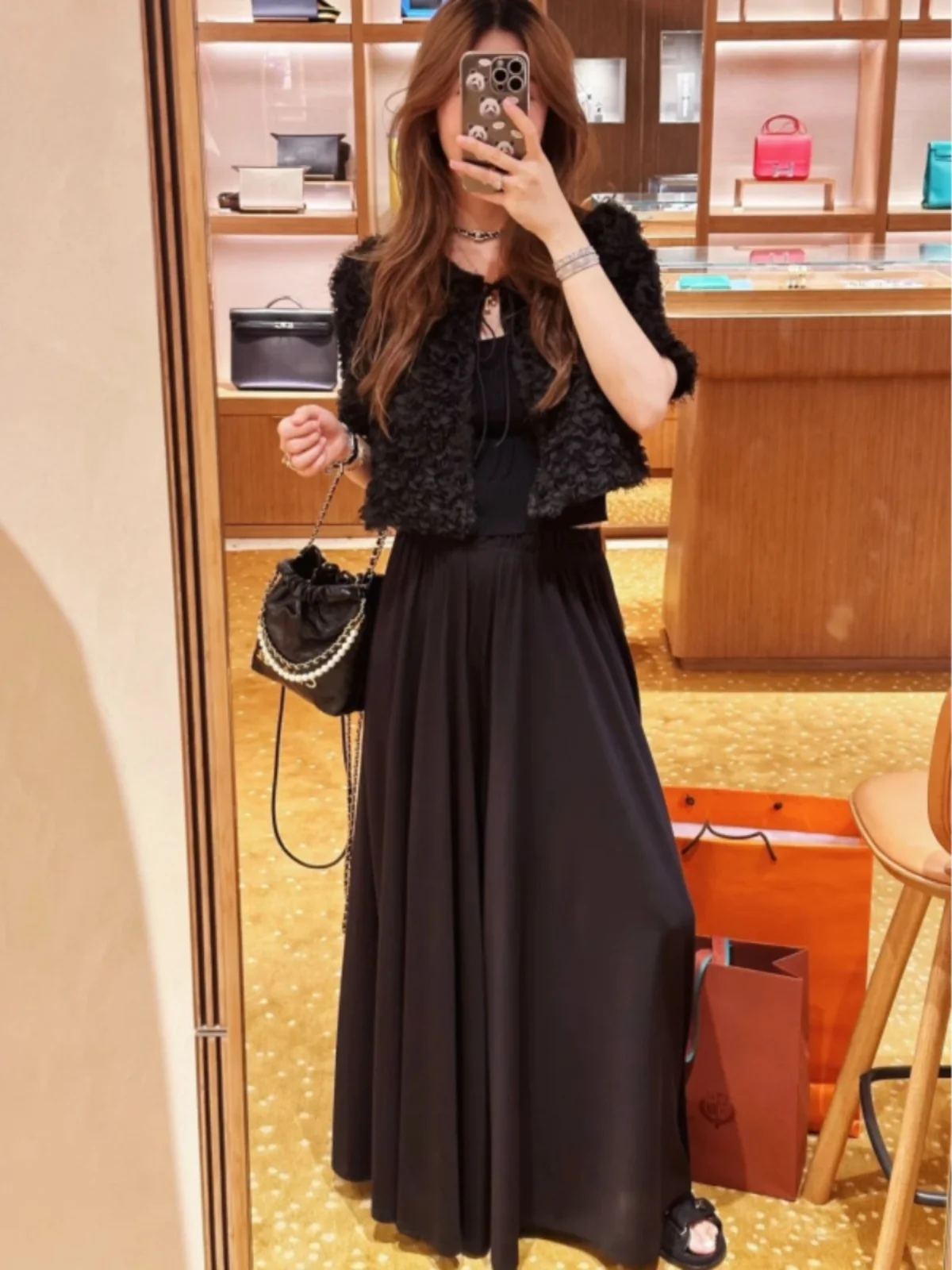 

Женская модальная юбка больших размеров (75), корейский стиль, для офиса, с волнообразным дизайном, с высокой талией, длинная, летняя, новая модная сенсация