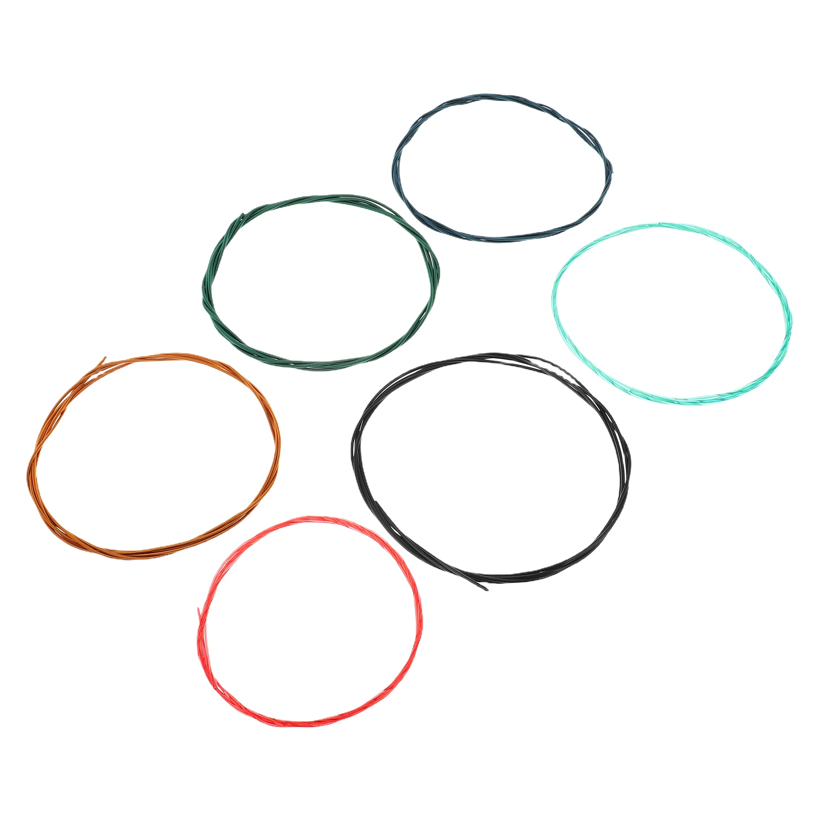 6 pçs cordas de guitarra clássico acústico folk substituição durável design colorido longa duração fácil instalação para todos os jogadores