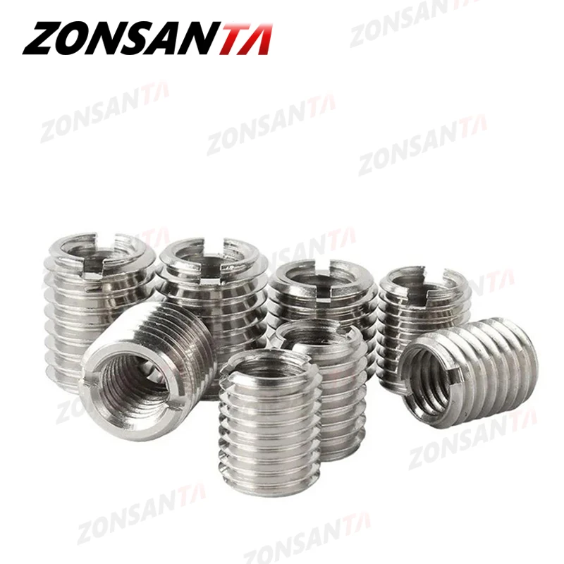 Slotted Inside Outside Thread Adapter Screw M2-12Wire 304 Stainless Steel Thread Insert Sleeve Conversion Nut Coupler Convey1244