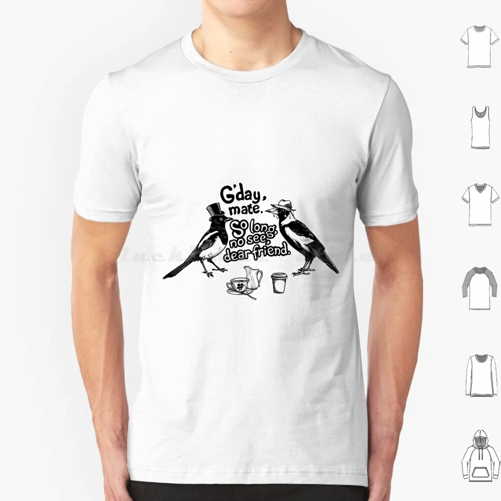 How To Distinguish Between Australian And European Magpies T Shirt Cotton Men Women DIY Print Birds Magpie Magpies B W Graphic