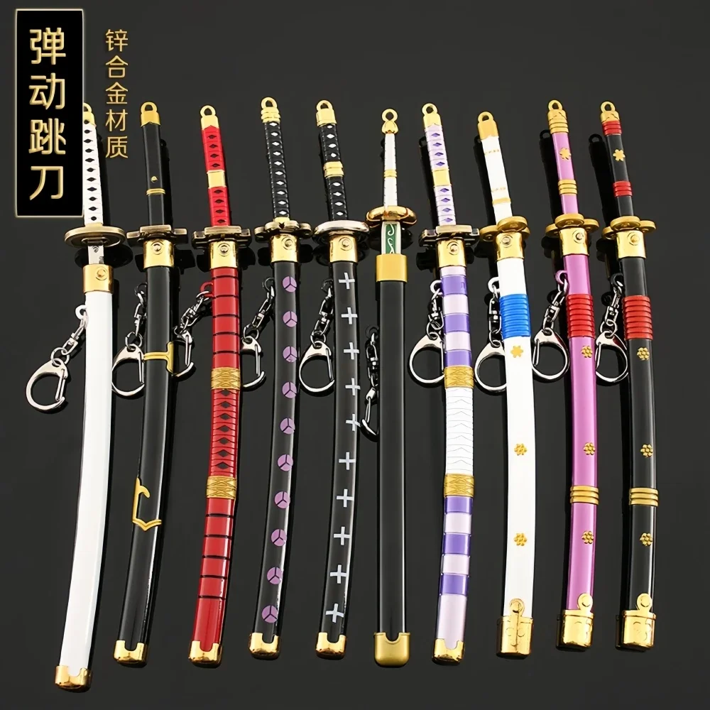 23cm(9,05 pol.) uma peça periférica katana, modelo de espada quicando de metal, brinquedos artesanais, fãs de jogos, coleção de armas, ornamento não afiado